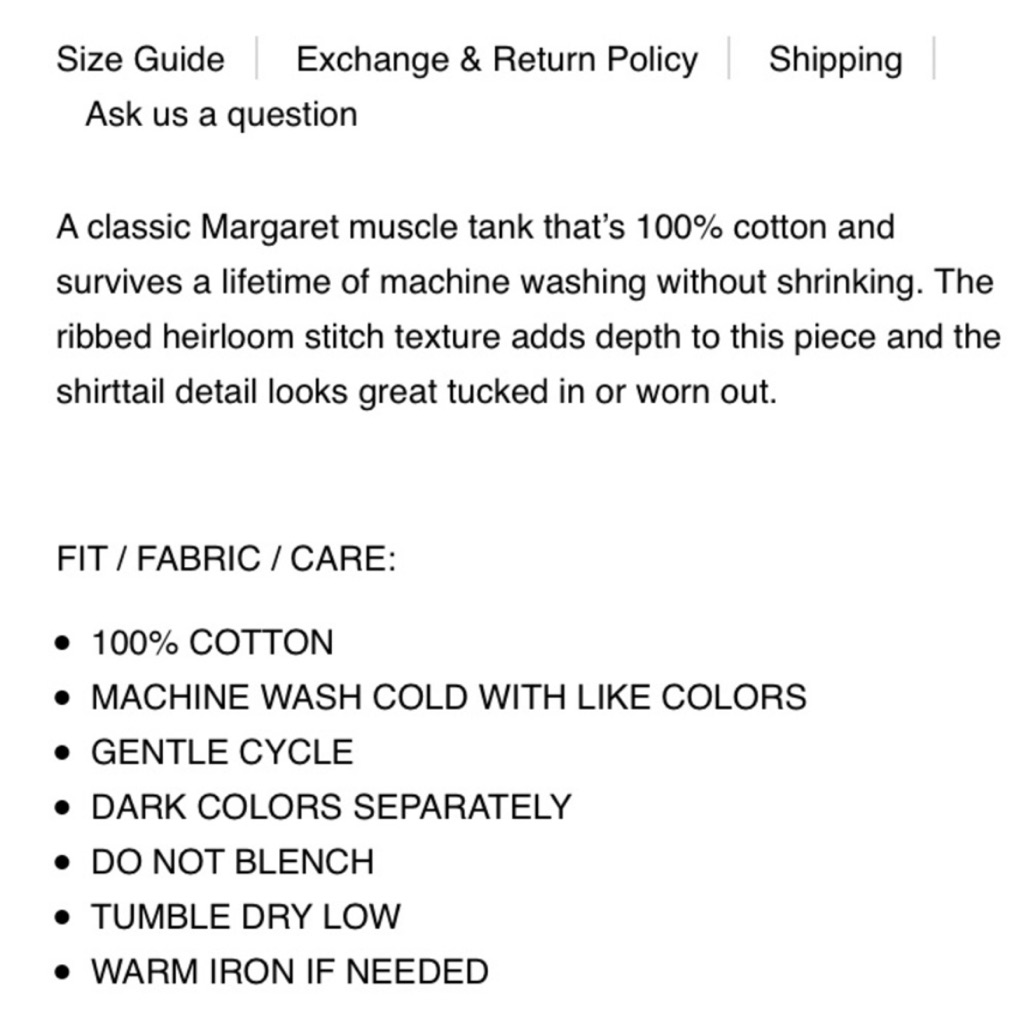 Margaret O’leary Black Ribbed Muscle Tank Top - Sz Medium — image 8 of 8